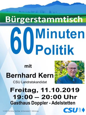 Plakat CSU Stammtisch - Bernhard Kern -332-