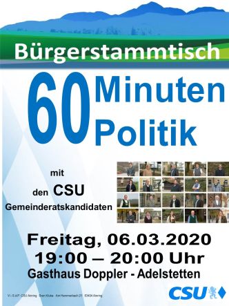 Plakat CSU Stammtisch - GR Kandidaten