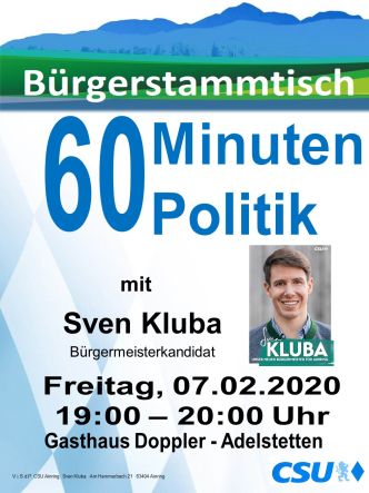 Plakat CSU Stammtisch - Kluba -332-