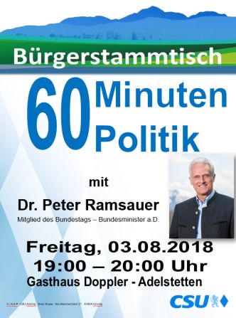 Plakat CSU Stammtisch - Ramsauer